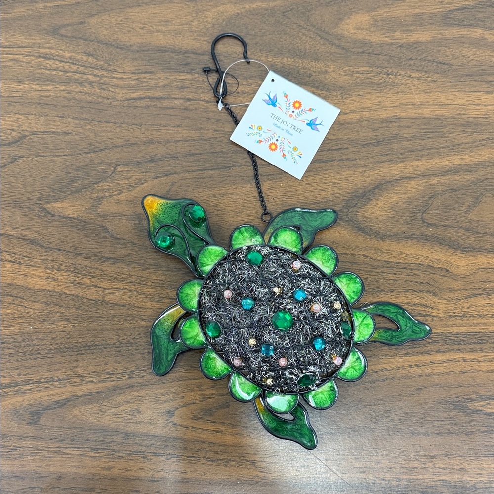 Green Turtle Hanging Decor Sun catcher metal window garden wall art